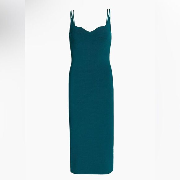 NEW The Sei Double Sweetheart Knit Midi Dress Turquoise Peacock Size Medium - Picture 14 of 14